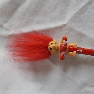 Russ Troll Pencil Topper Valentines Day Hearts Red Hair